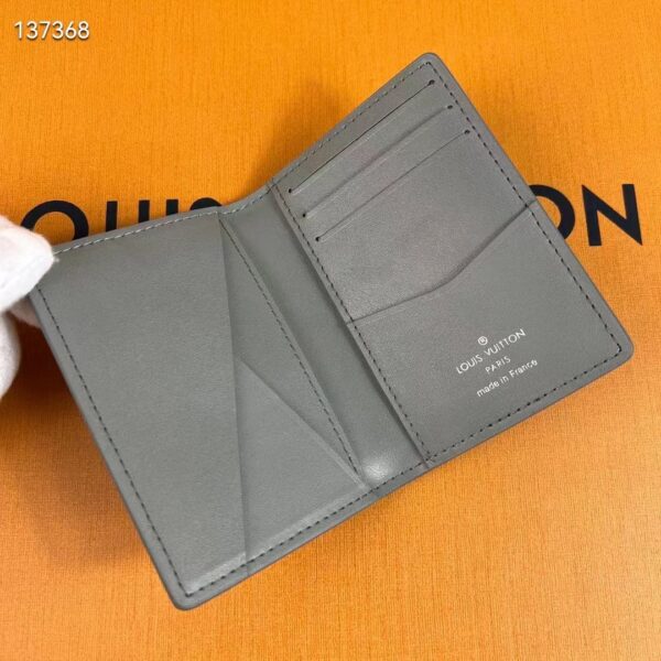 Louis Vuitton LV Unisex Pocket Organizer Anthracite Gray Monogram Shadow Calf Leather (5)