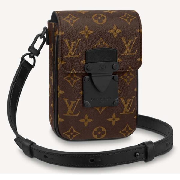 Louis Vuitton LV Unisex S-Lock Vertical Wearable Wallet Monogram Macassar Coated Canvas (1)