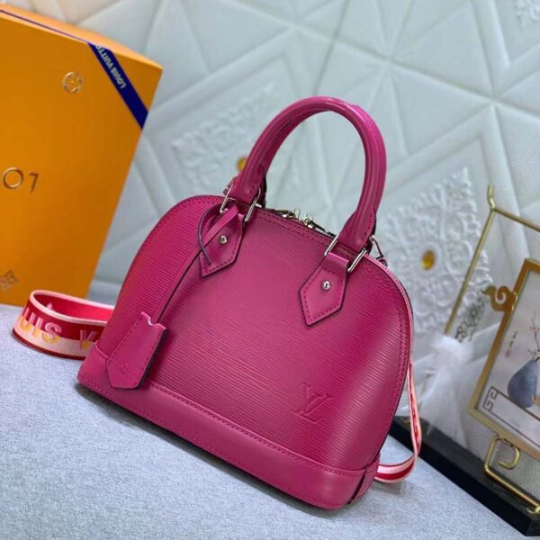 Louis Vuitton LV Women Alma BB Handbag Guimauve Purple Epi Grained Cowhide Leather (1)