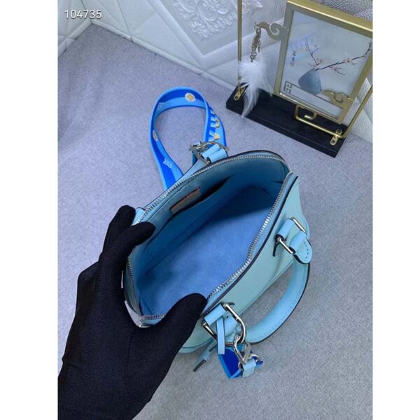 Louis Vuitton LV Women Alma BB Handbag Turquoise Blue Epi Grained Cowhide Leather (3)