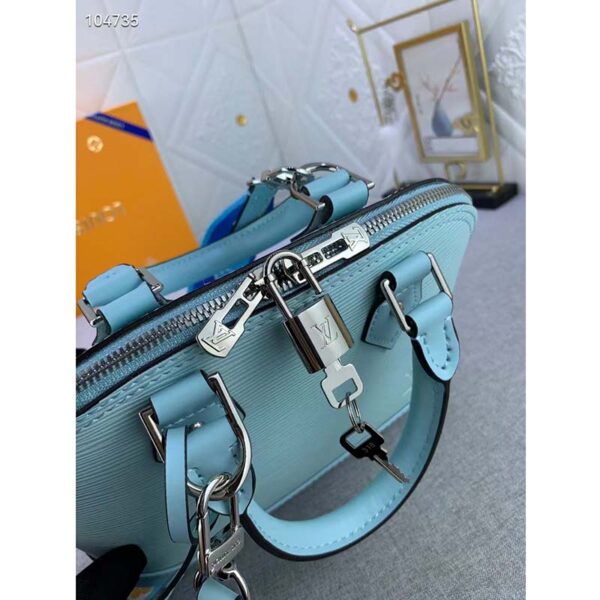 Louis Vuitton LV Women Alma BB Handbag Turquoise Blue Epi Grained Cowhide Leather (6)