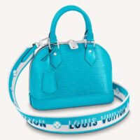 Louis Vuitton LV Women Alma BB Handbag Turquoise Blue Epi Grained Cowhide Leather (7)
