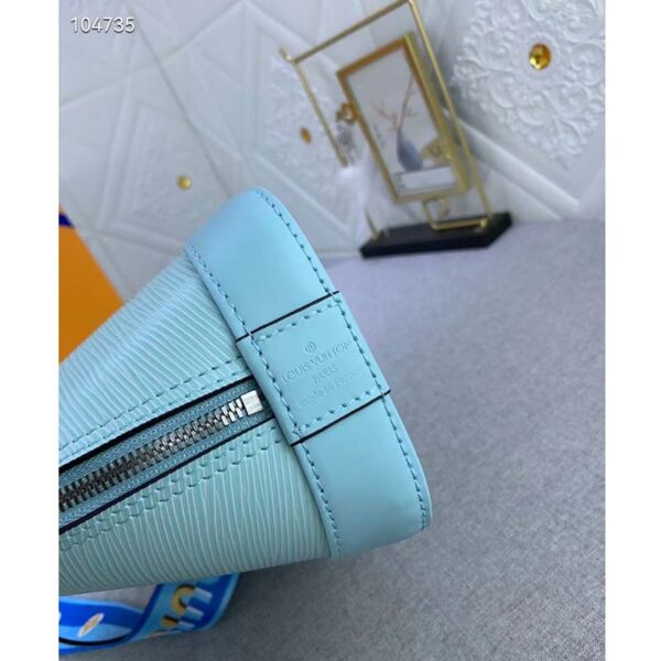 Louis Vuitton LV Women Alma BB Handbag Turquoise Blue Epi Grained Cowhide Leather (8)