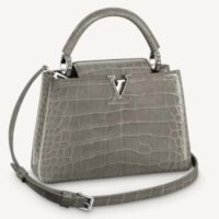 Louis Vuitton LV Women Capucines BB Handbag Grey Crocodilian Leather (2)