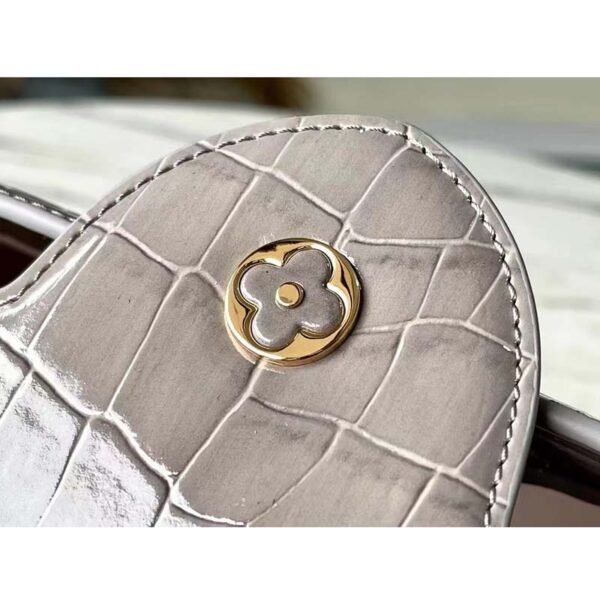 Louis Vuitton LV Women Capucines BB Handbag Grey Crocodilian Leather (9)