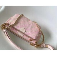 Louis Vuitton LV Women Multi Pochette Accessoires Pink Sprayed Embossed Grained Cowhide (2)