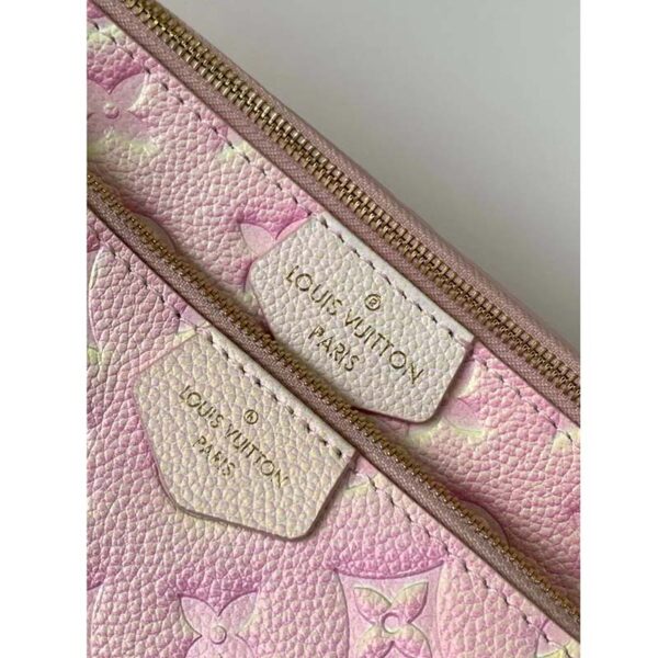 Louis Vuitton LV Women Multi Pochette Accessoires Pink Sprayed Embossed Grained Cowhide (3)