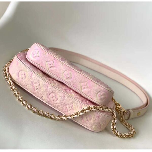 Louis Vuitton LV Women Multi Pochette Accessoires Pink Sprayed Embossed Grained Cowhide (6)