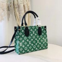 Louis Vuitton LV Women OnTheGo PM Tote Bag Green Monogram Jacquard Velvet (3)