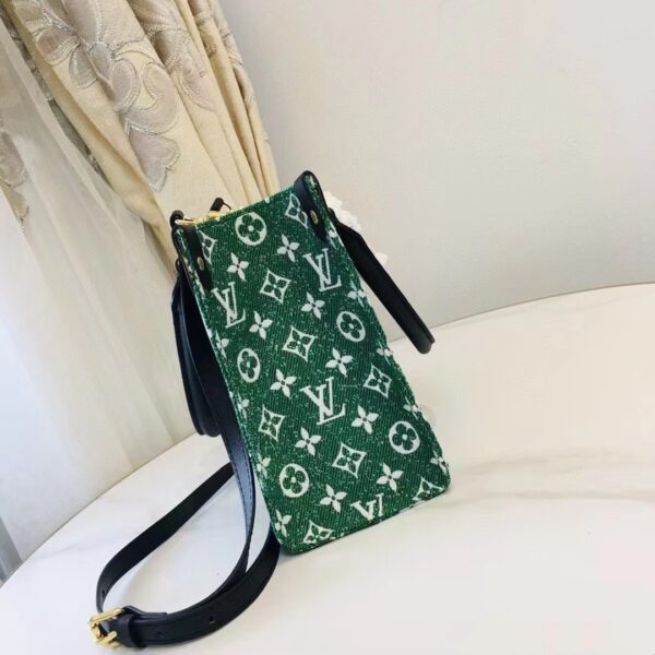Louis Vuitton LV Women OnTheGo PM Tote Bag Green Monogram Jacquard Velvet (4)