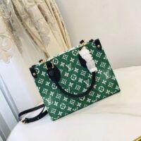 Louis Vuitton LV Women OnTheGo PM Tote Bag Green Monogram Jacquard Velvet (3)