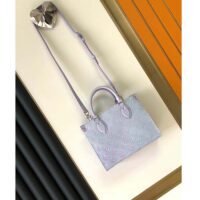 Louis Vuitton LV Women OnTheGo PM Tote Bag Purple Sprayed Embossed Grained Cowhide (12)