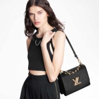 Louis Vuitton LV Women Twist MM Handbag Black Epi Grained Cowhide Leather (1)