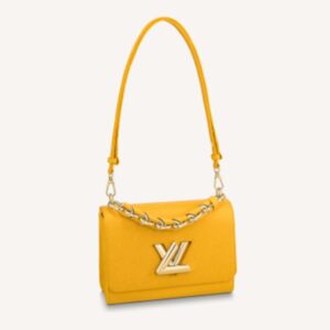 Louis Vuitton LV Women Twist MM Handbag Sunflower Yellow Epi Grained Cowhide Leather