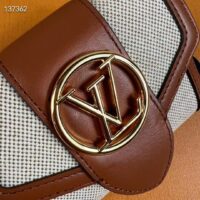Louis Vuitton Unisex LV Pont 9 Compact Wallet Natural Tan Canvas Cowhide Leather (3)