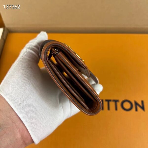 Louis Vuitton Unisex LV Pont 9 Compact Wallet Natural Tan Canvas Cowhide Leather (9)