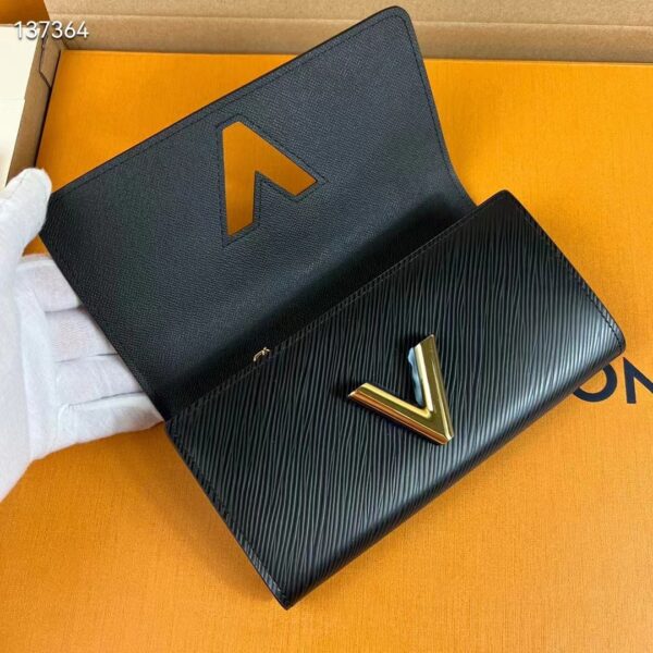 Louis Vuitton Unisex Twist Wallet Black Gold Epi Grained Cowhide Leather (2)