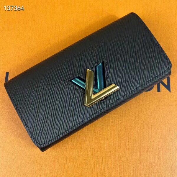 Louis Vuitton Unisex Twist Wallet Black Gold Epi Grained Cowhide Leather (6)