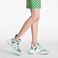 Louis Vuitton Women LV Archlight Sneaker Green Monogram Velvet Oversized Rubber Outsole (7)