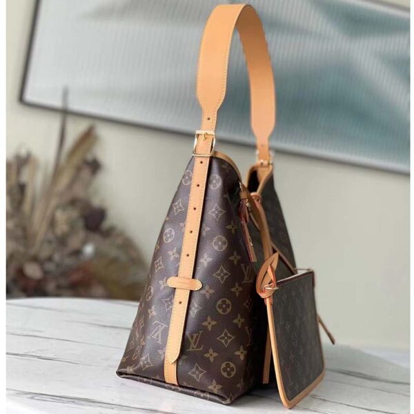 Louis Vuitton Women LV CarryAll MM Handbag Brown Monogram Coated Canvas (3)