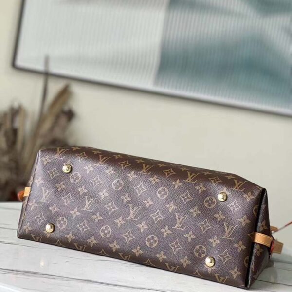 Louis Vuitton Women LV CarryAll MM Handbag Brown Monogram Coated Canvas (5)