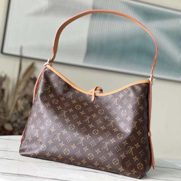 Louis Vuitton Women LV CarryAll MM Handbag Brown Monogram Coated Canvas (6)