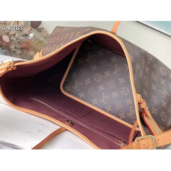 Louis Vuitton Women LV CarryAll MM Handbag Brown Monogram Coated Canvas (9)