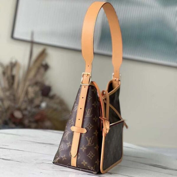 Louis Vuitton Women LV CarryAll PM Handbag Brown Monogram Coated Canvas (10)