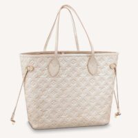Louis Vuitton Women LV Neverfull MM Carryall Tote Beige Sprayed Embossed Grained Cowhide (10)