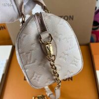 Louis Vuitton Women LV Speedy Bandouliere 20 Bag Beige Embossed Grained Cowhide Leather (9)