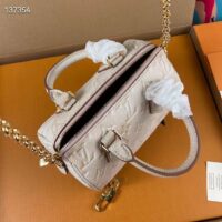 Louis Vuitton Women LV Speedy Bandouliere 20 Bag Beige Embossed Grained Cowhide Leather (9)