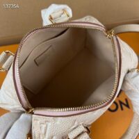 Louis Vuitton Women LV Speedy Bandouliere 20 Bag Beige Embossed Grained Cowhide Leather (9)