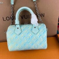 Louis Vuitton Women LV Speedy Bandouliere 20 Bag Green Embossed Grained Cowhide Leather (9)