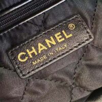 Chanel Women 22 Handbag Shiny Calfskin Gold-Tone Metal Black (9)