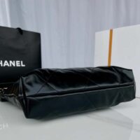 Chanel Women 22 Handbag Shiny Calfskin Gold-Tone Metal Black (9)