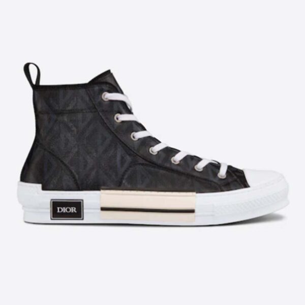 Dior Unisex B23 High Top Sneaker Black CD Diamond Canvas (9)