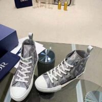 Dior Unisex B23 High Top Sneaker Gray CD Diamond Canvas (13)