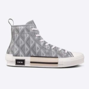 Dior Unisex B23 High Top Sneaker Gray CD Diamond Canvas