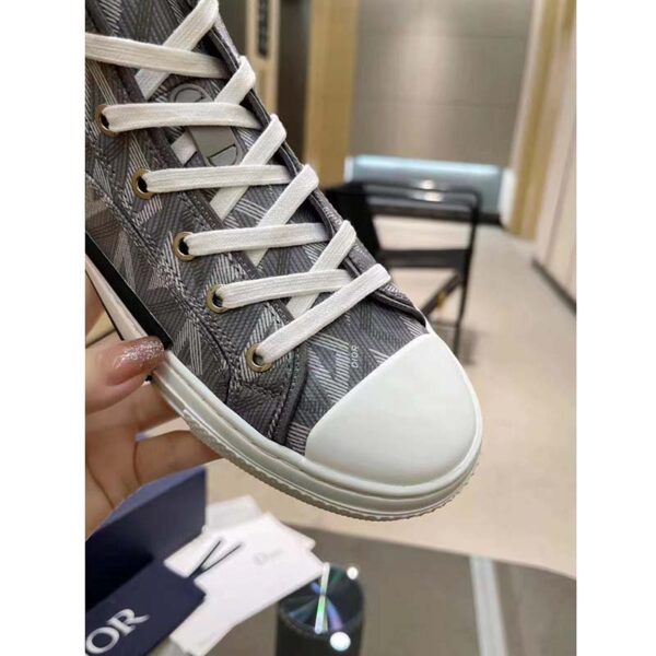 Dior Unisex B23 High Top Sneaker Gray CD Diamond Canvas (7)