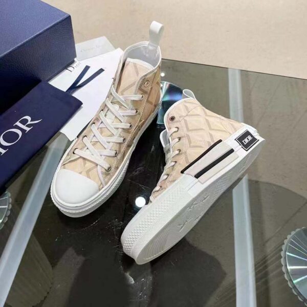 Dior Unisex B23 High Top Sneaker Natural CD Diamond Canvas (4)