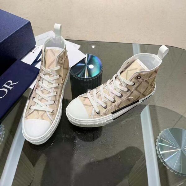 Dior Unisex B23 High Top Sneaker Natural CD Diamond Canvas (8)