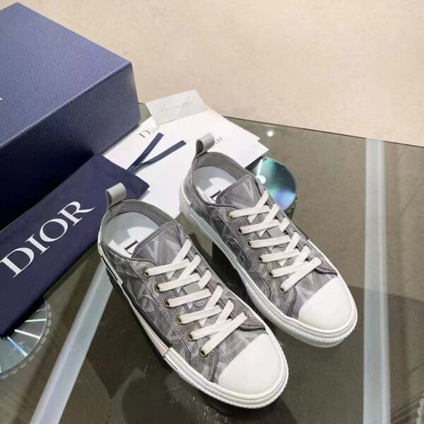 Dior Unisex B23 Low Top Sneaker Gray CD Diamond Canvas (4)