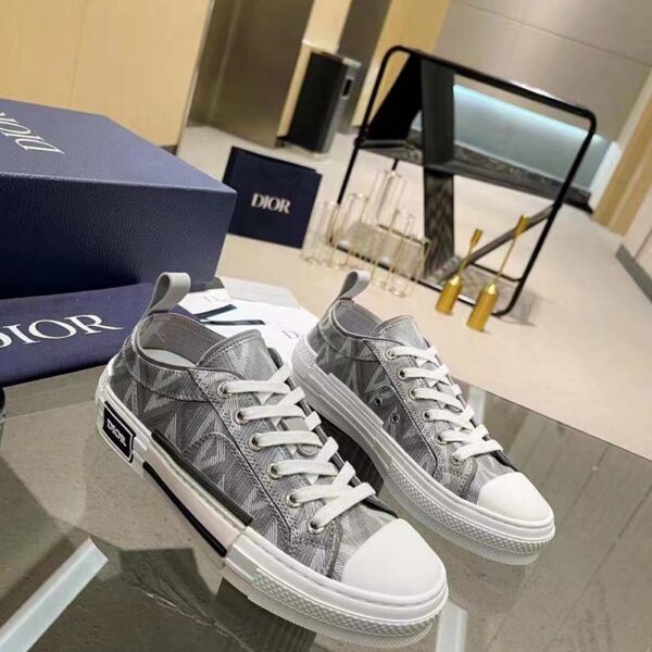 Dior Unisex B23 Low Top Sneaker Gray CD Diamond Canvas (9)