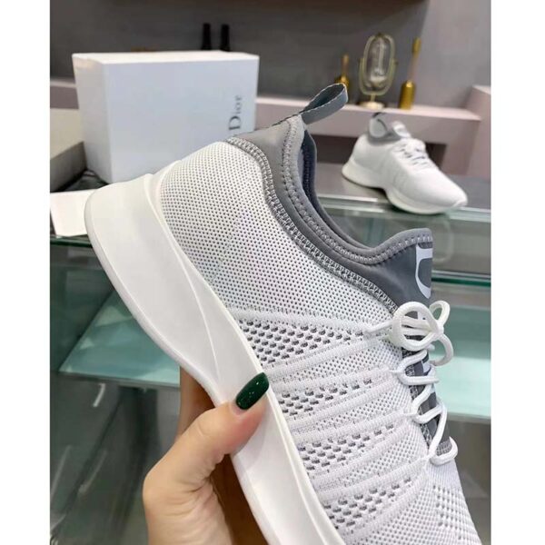 Dior Unisex CD B25 Sneaker Gray Neoprene White Technical Mesh Low-Top Lace-Up (1)