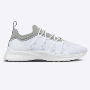 Dior Unisex CD B25 Sneaker Gray Neoprene White Technical Mesh Low-Top Lace-Up