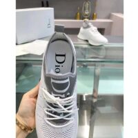 Dior Unisex CD B25 Sneaker Gray Neoprene White Technical Mesh Low-Top Lace-Up (3)