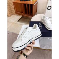 Dior Unisex CD D-Freeway Sneaker Vibe White Calfskin Leather Two Tone Rubber Sole Star (1)