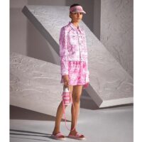 Dior Unisex CD Dway Slide Bright Pink Toile De Jouy Embroidered Cotton (13)