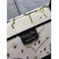 Dior Unisex CD Large Book Tote Latte Multicolor Dior Pixel Zodiac Embroidery (6)