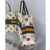 Dior Unisex CD Large Book Tote Latte Multicolor Dior Pixel Zodiac Embroidery (6)